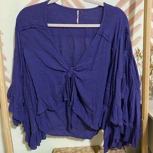 Free People Tie Front Top